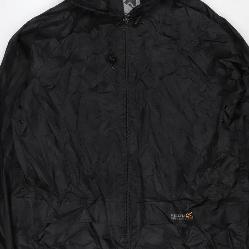 Regatta Men’s Black L Hooded Waterproof Rain Jacket Outdoor