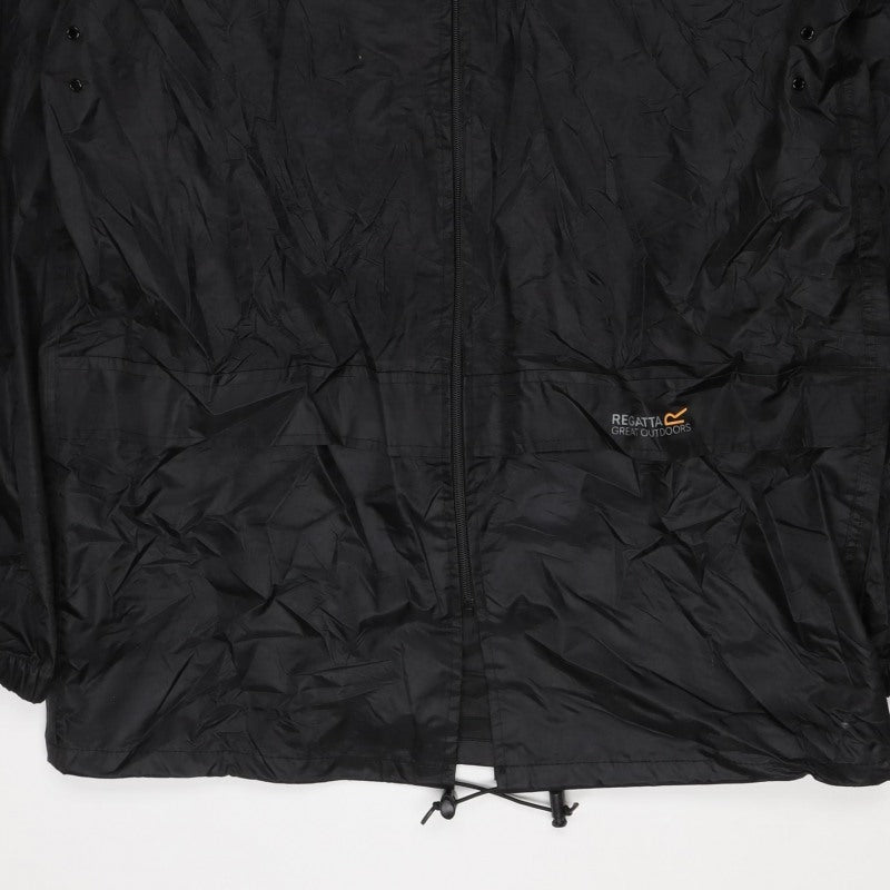 Regatta Men’s Black L Hooded Waterproof Rain Jacket Outdoor