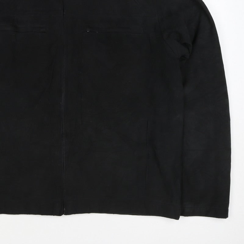 F'HOLE Men's Black L Full Zip Basic Jacket Polyester Lined Pockets