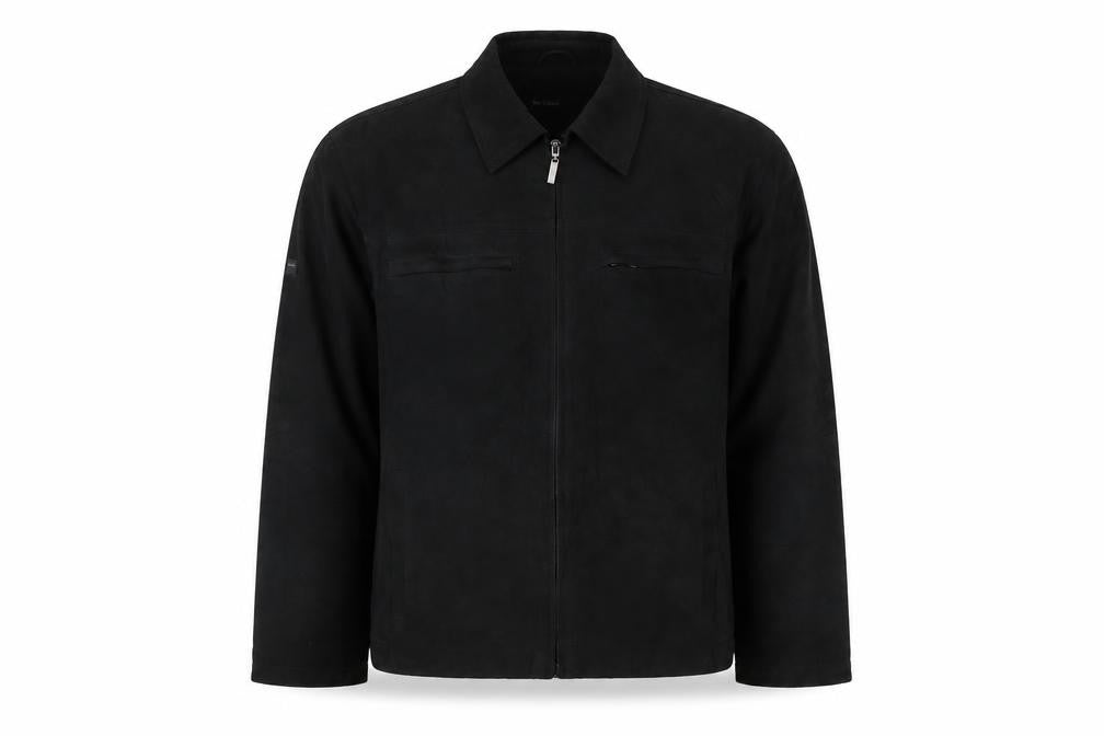 F'HOLE Men's Black L Full Zip Basic Jacket Polyester Lined Pockets