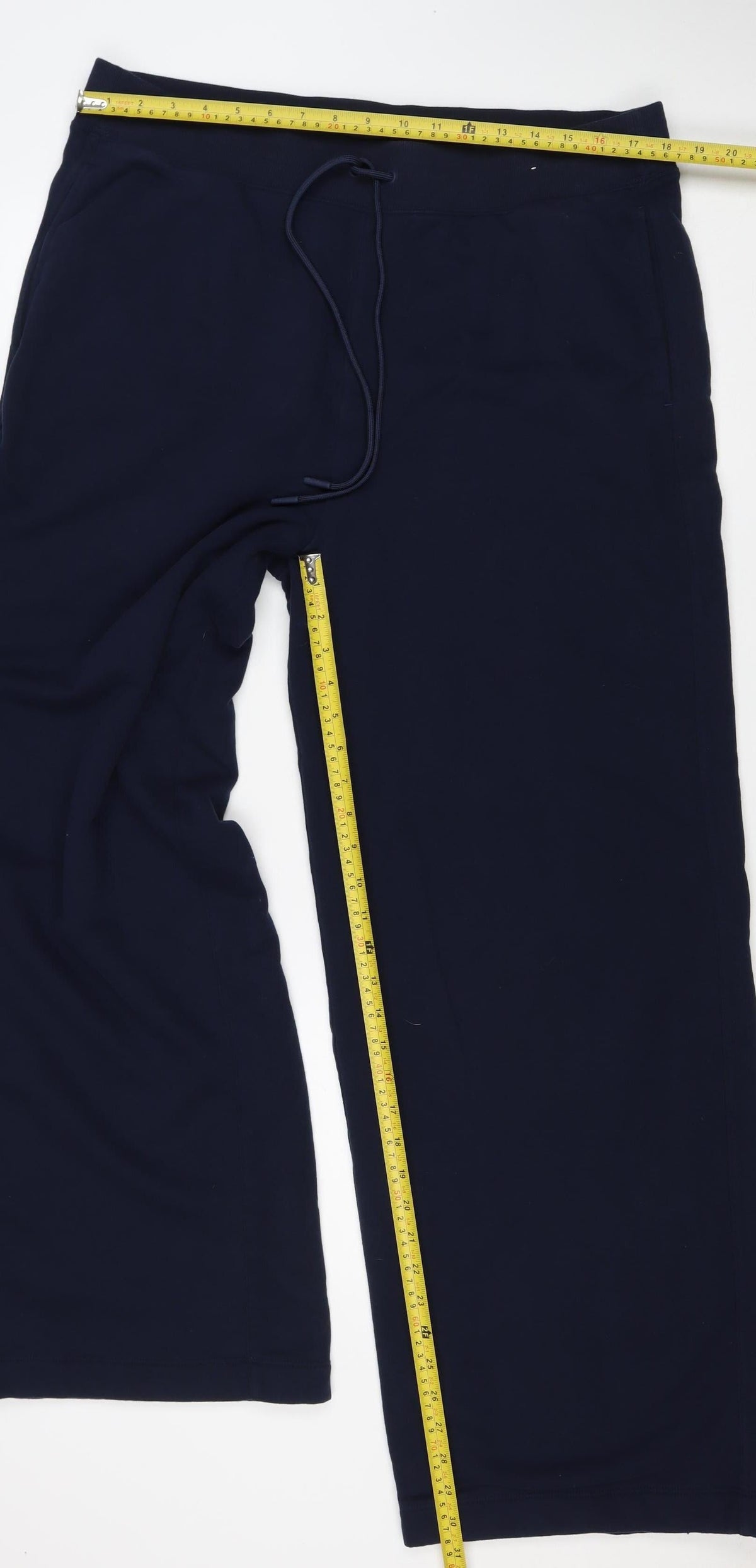 Marks and Spencer Women Blue UK 18 Long Sweatpants Drawstring Cotton