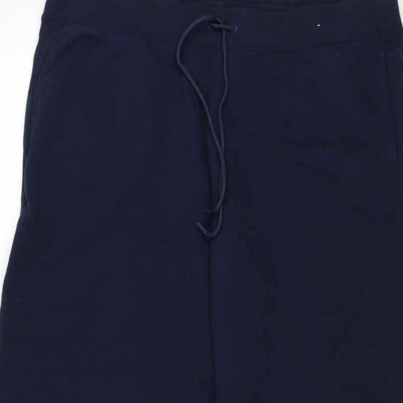 Marks and Spencer Women Blue UK 18 Long Sweatpants Drawstring Cotton