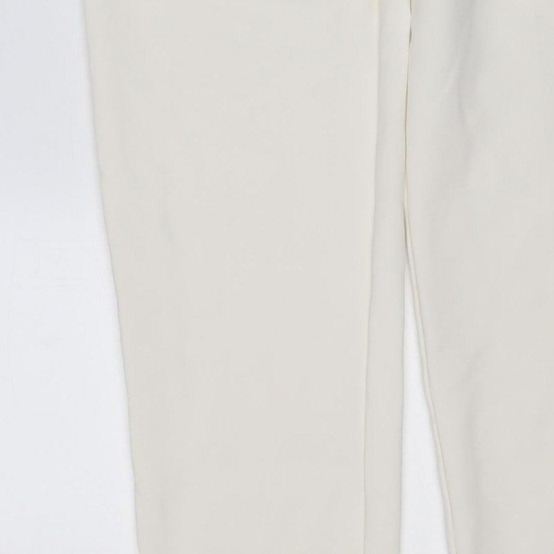 Marks & Spencer Women Ivory Size 6 Straight Leg Stretch Trousers
