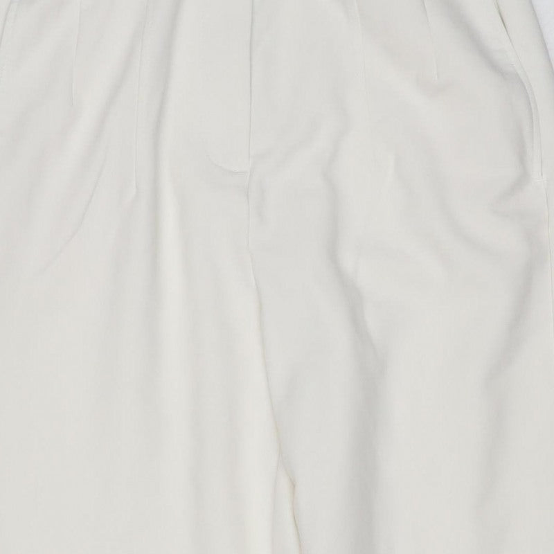 Marks & Spencer Women Ivory Size 6 Straight Leg Stretch Trousers