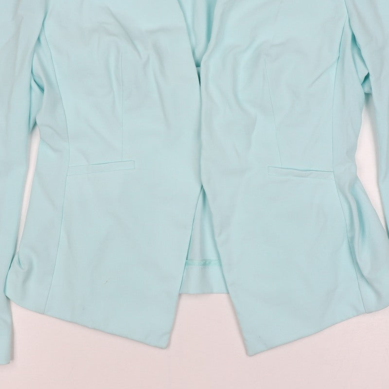 Marks and Spencer Women Blue Size 12 Open Front Tailored Blazer