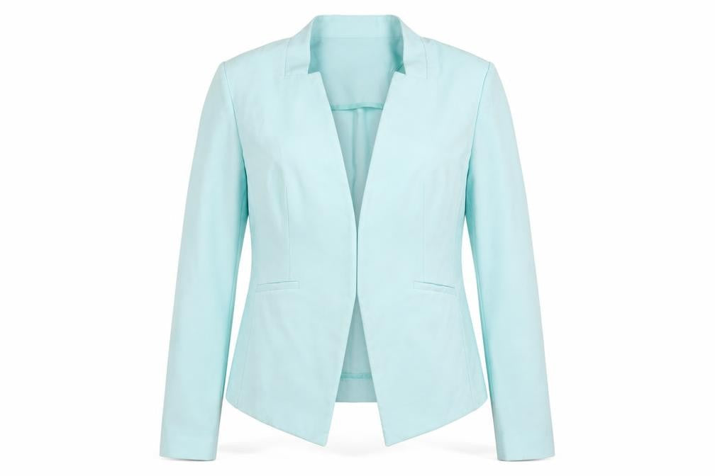 Marks and Spencer Women Blue Size 12 Open Front Tailored Blazer