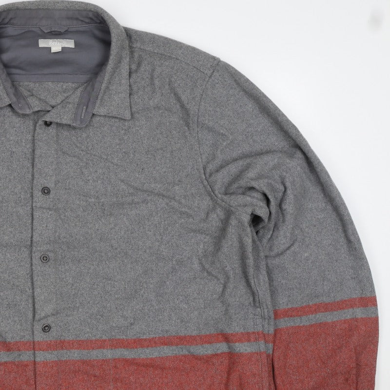 Boden Men Grey Red 2XL Wool Blend Button Basic Jacket Striped