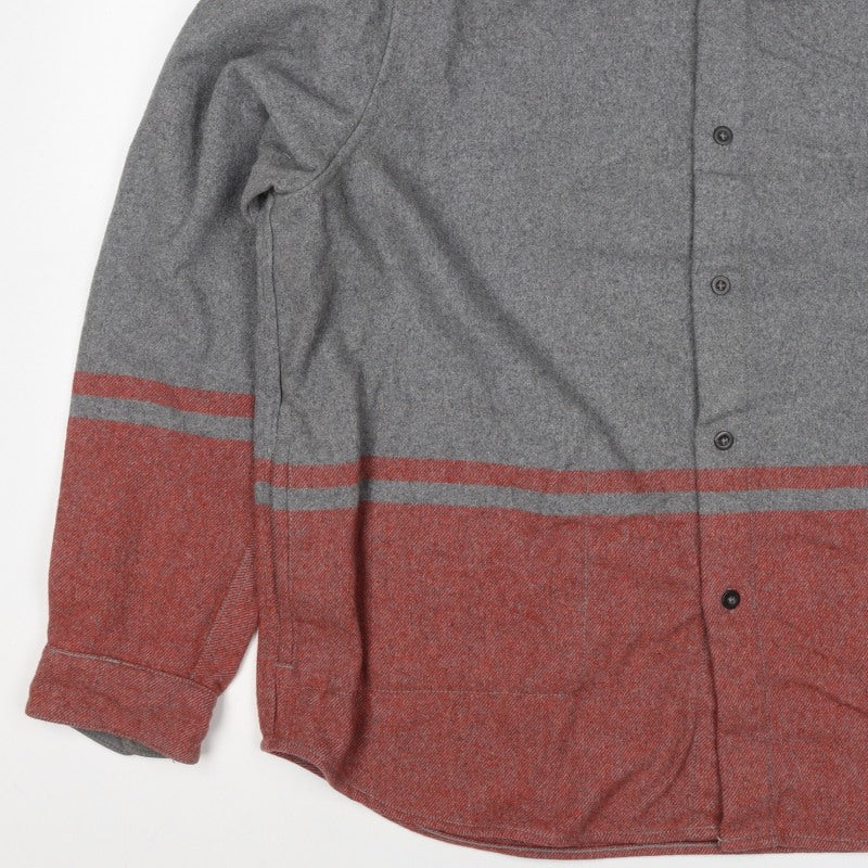 Boden Men Grey Red 2XL Wool Blend Button Basic Jacket Striped