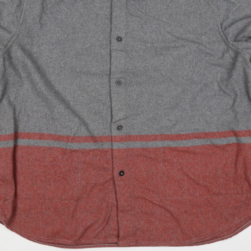 Boden Men Grey Red 2XL Wool Blend Button Basic Jacket Striped