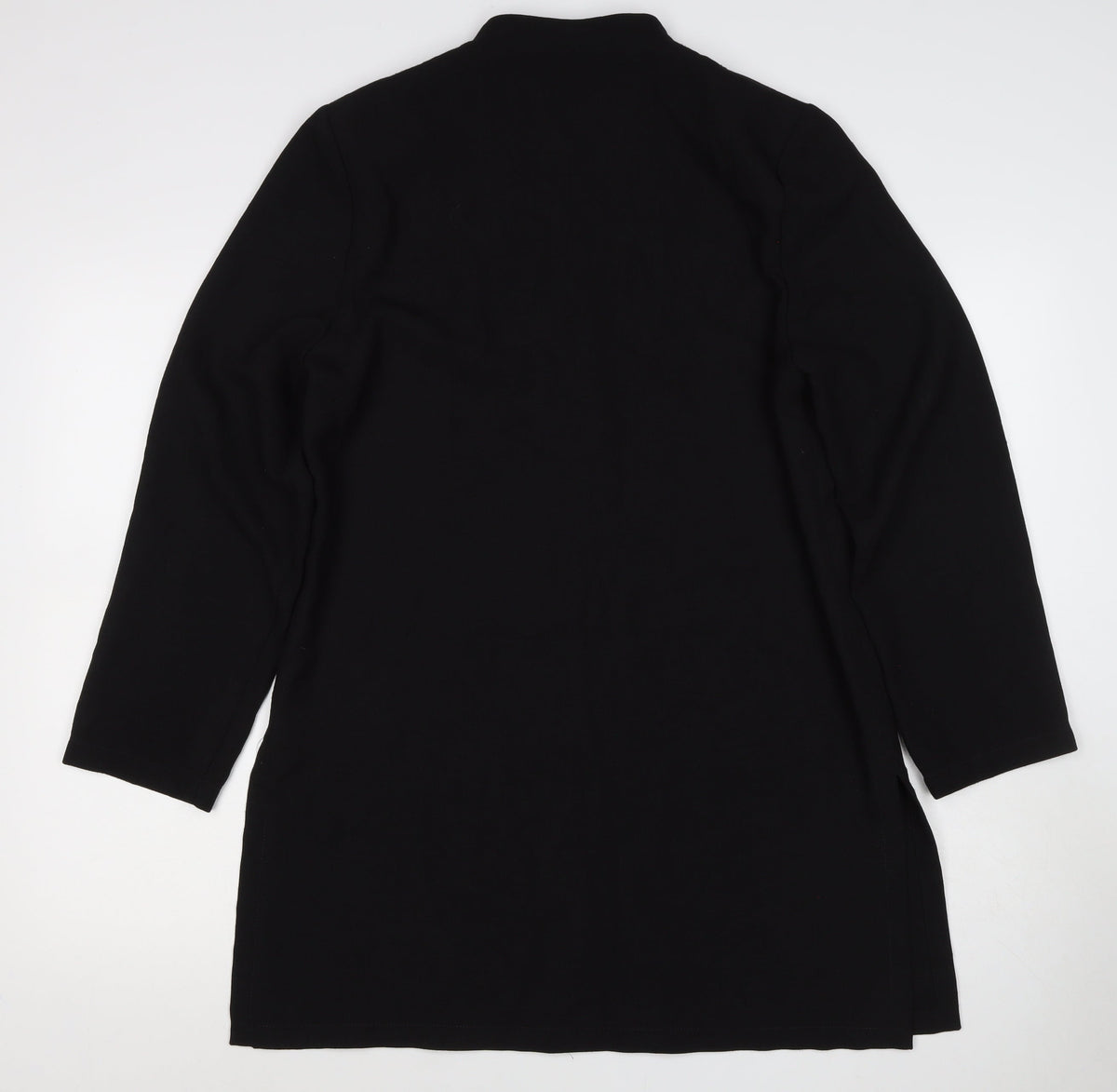 Jacques Vert Women’s Black UK 12 Long Collared Button Jacket
