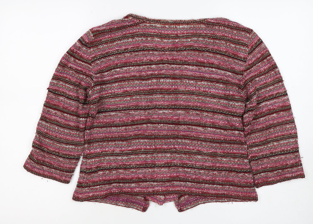 Per Una Women’s Multicoloured S Boho Striped Knit Button Cardigan