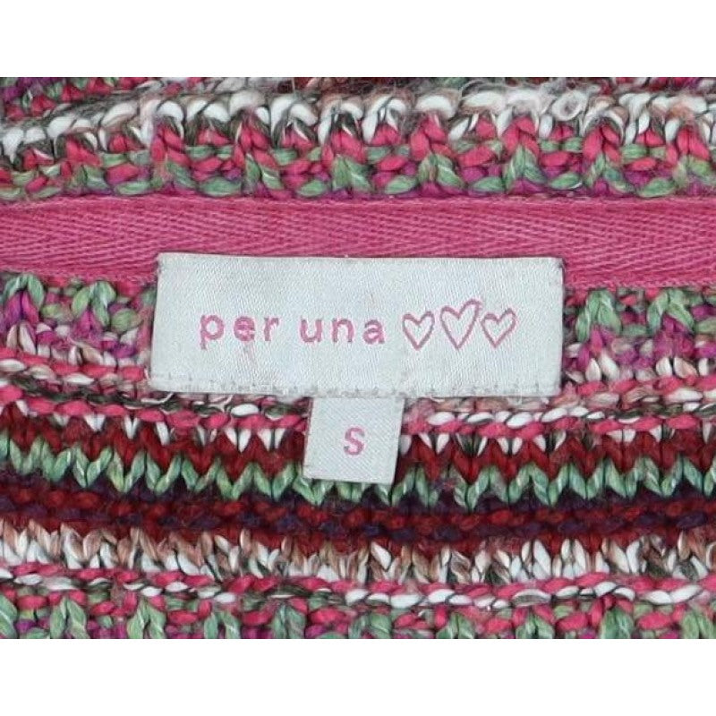 Per Una Women’s Multicoloured S Boho Striped Knit Button Cardigan