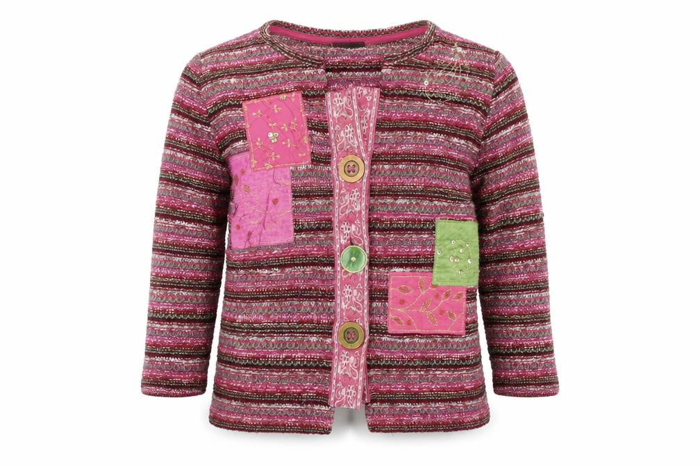 Per Una Women’s Multicoloured S Boho Striped Knit Button Cardigan
