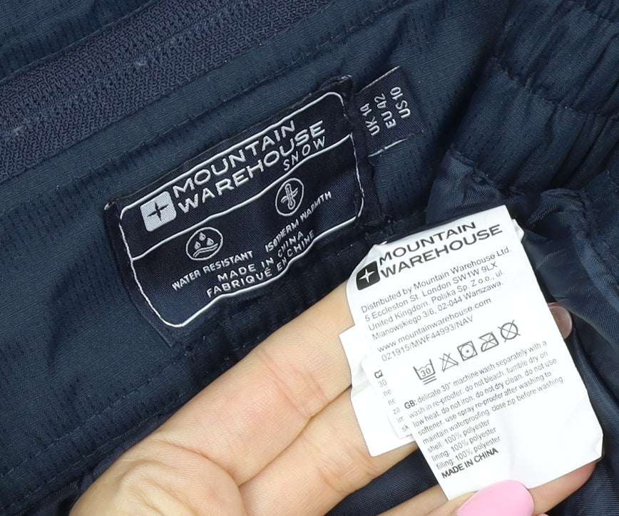 Mountain Warehouse Women Blue UK 12 Snow Pants Water Resistant