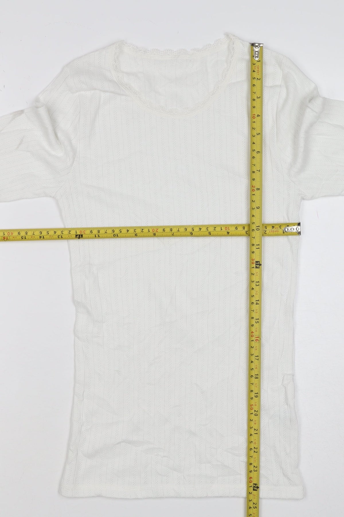 Marks & Spencer Women White Size 10 Pointelle Knit Long Sleeve Top