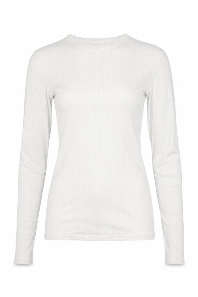 Marks & Spencer Women White Size 10 Pointelle Knit Long Sleeve Top