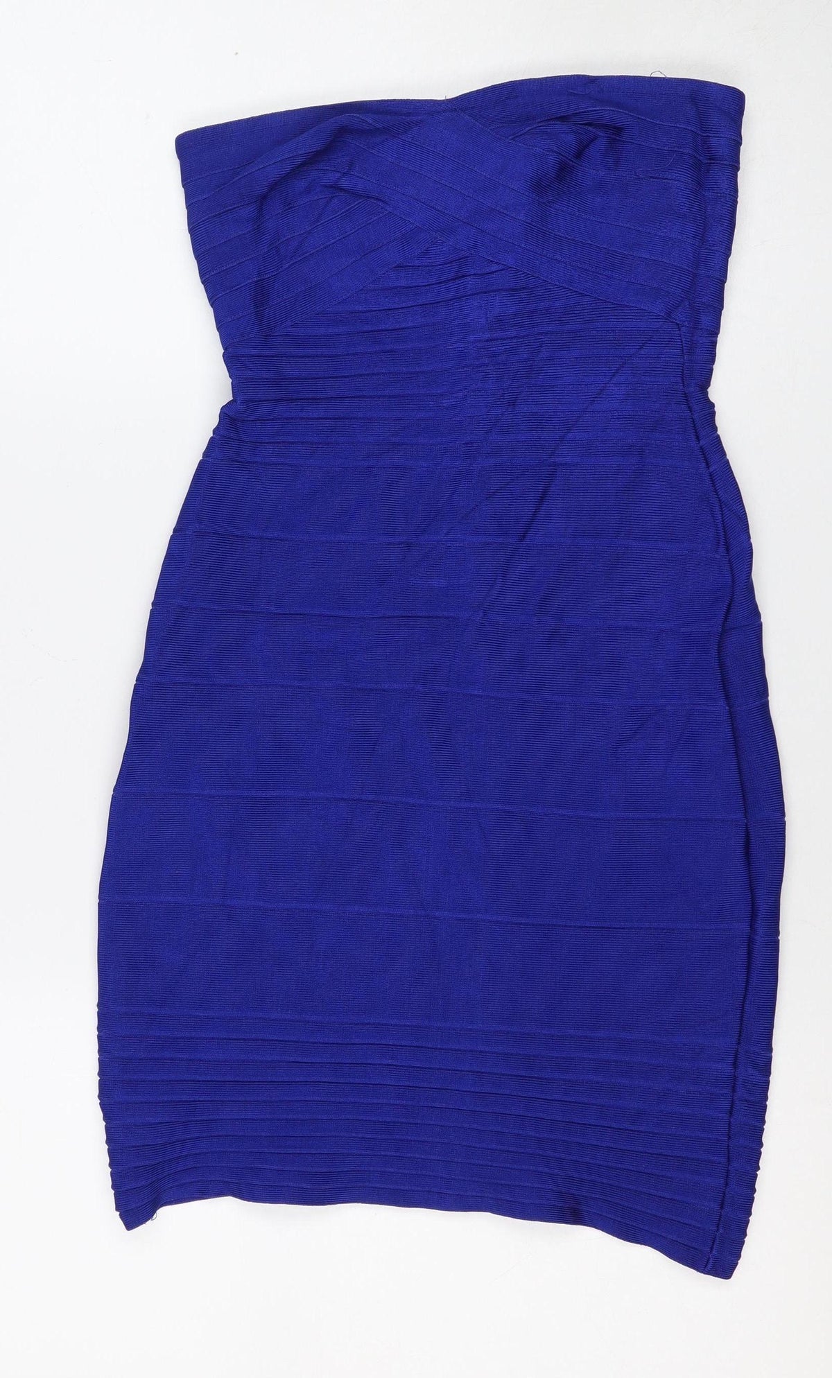 Celebrity NY Women Blue M Strapless Bodycon Stretch Mini Dress