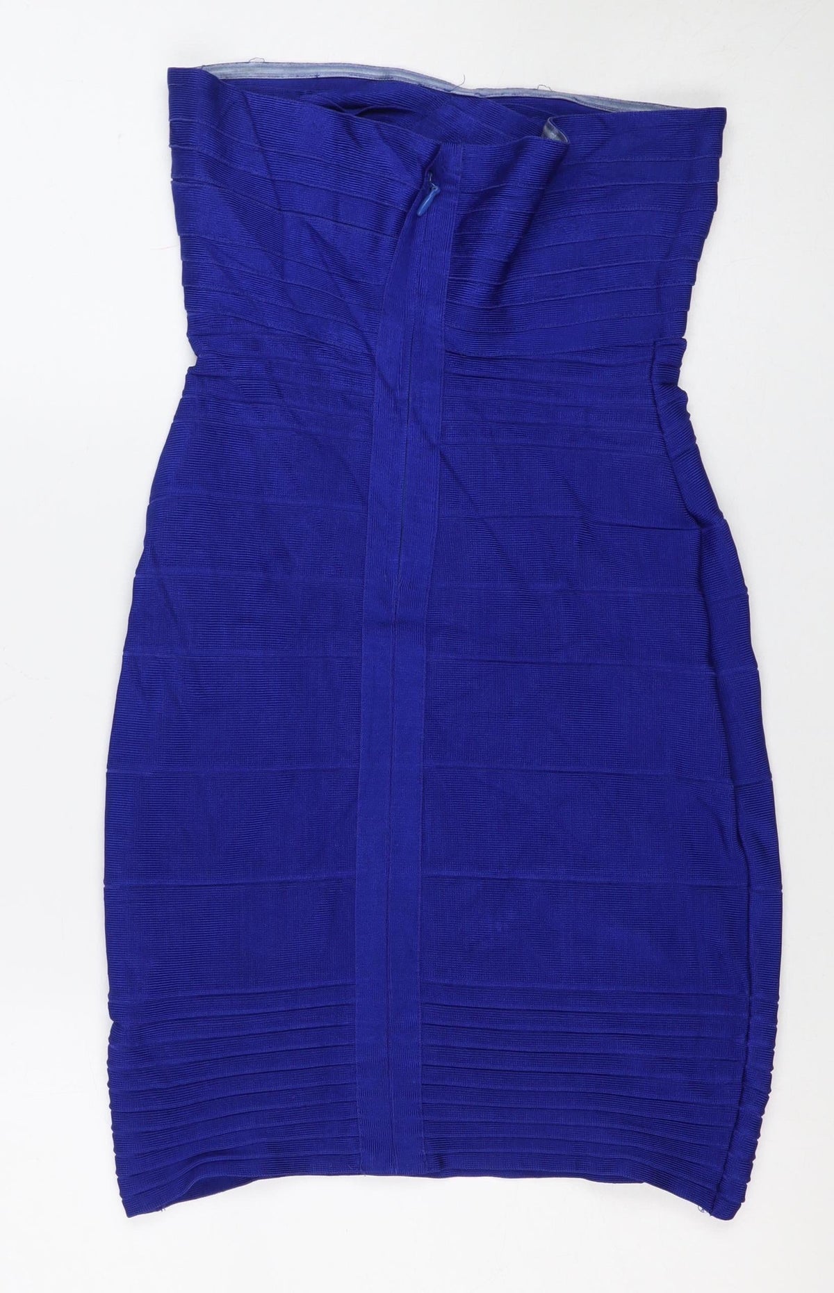 Celebrity NY Women Blue M Strapless Bodycon Stretch Mini Dress