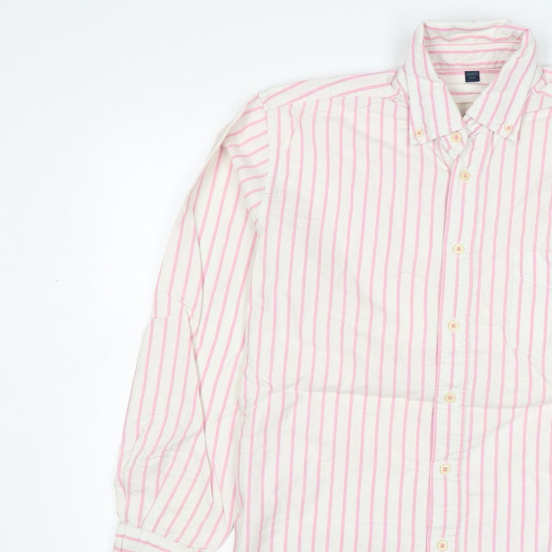Boston Vintage Men’s M Pink White Striped Button-Down Shirt