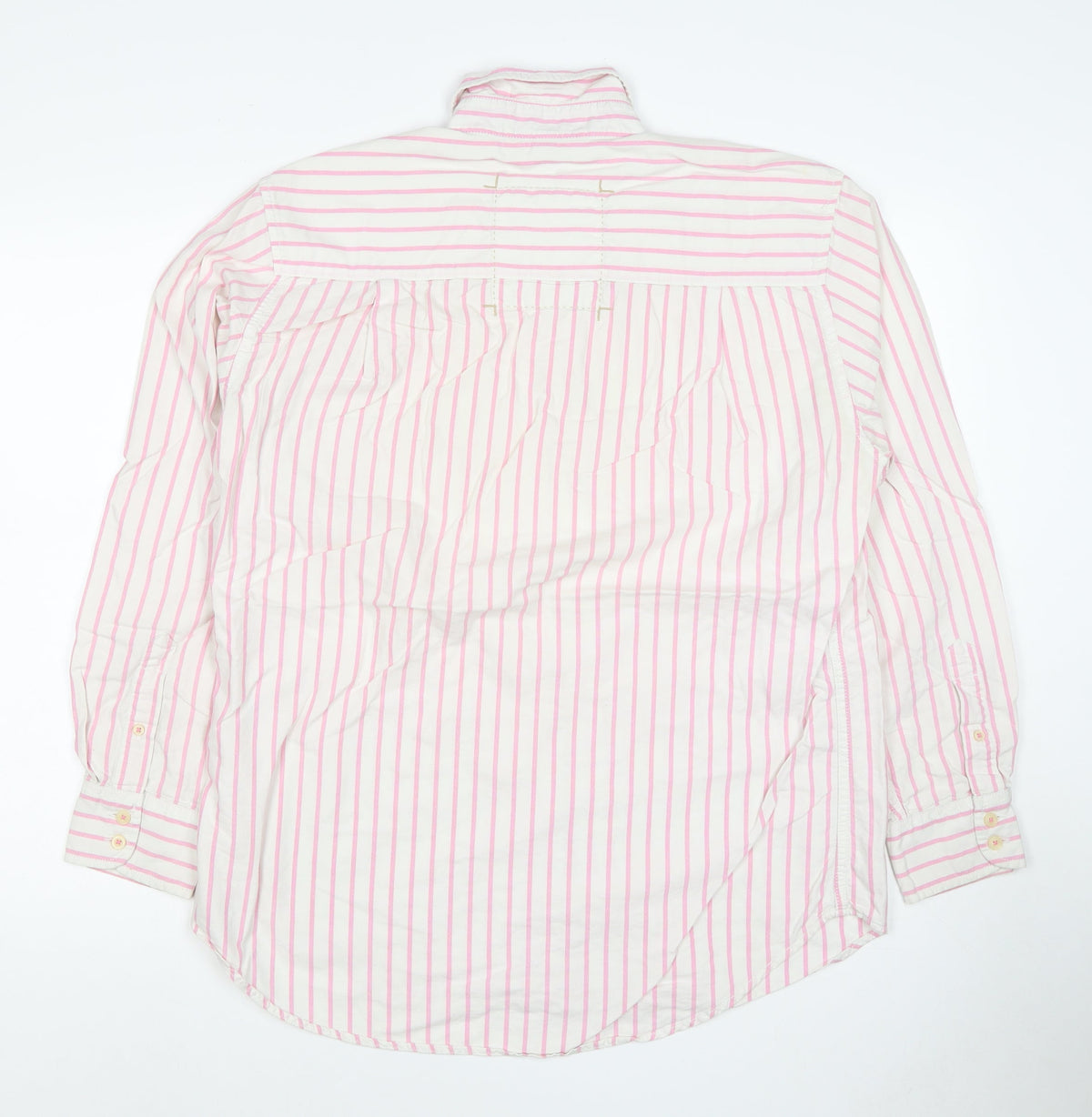 Boston Vintage Men’s M Pink White Striped Button-Down Shirt