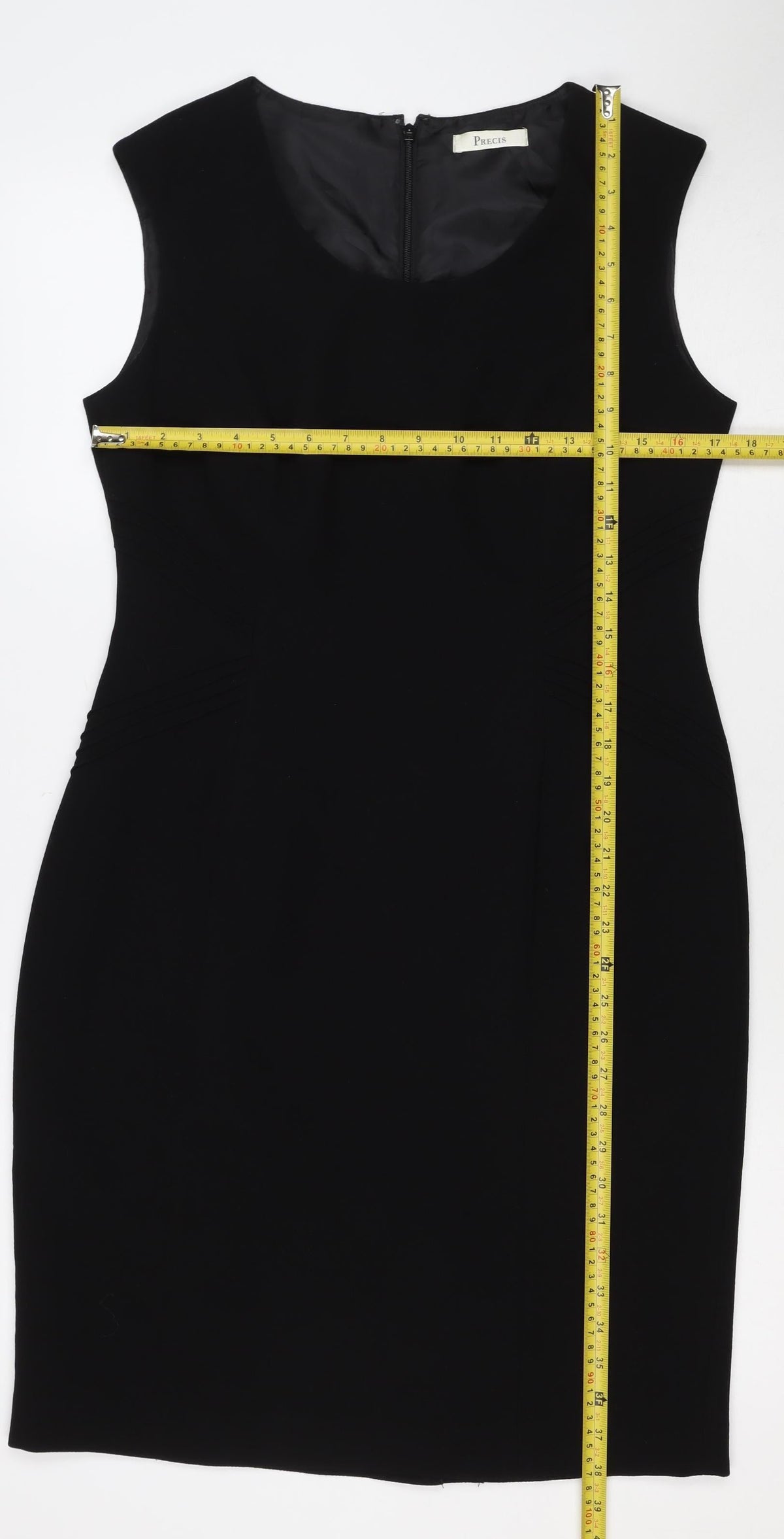 Precis Women Black UK 12 Sleeveless Knee Length Sheath Dress