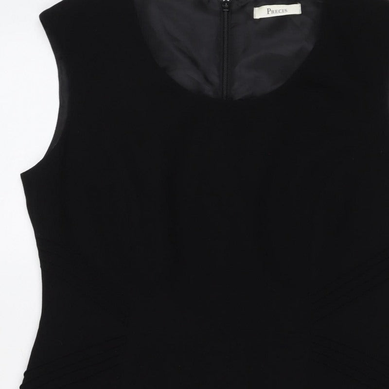 Precis Women Black UK 12 Sleeveless Knee Length Sheath Dress