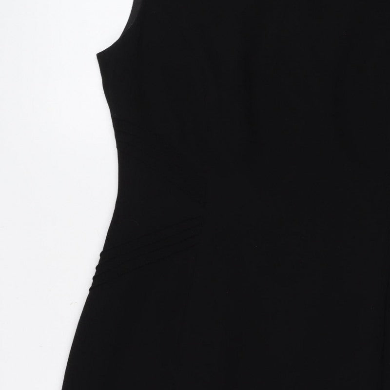 Precis Women Black UK 12 Sleeveless Knee Length Sheath Dress