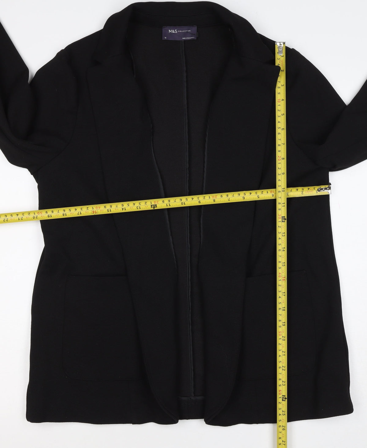 Marks and Spencer Women Black UK 16 Tuxedo Blazer Shawl Lapel