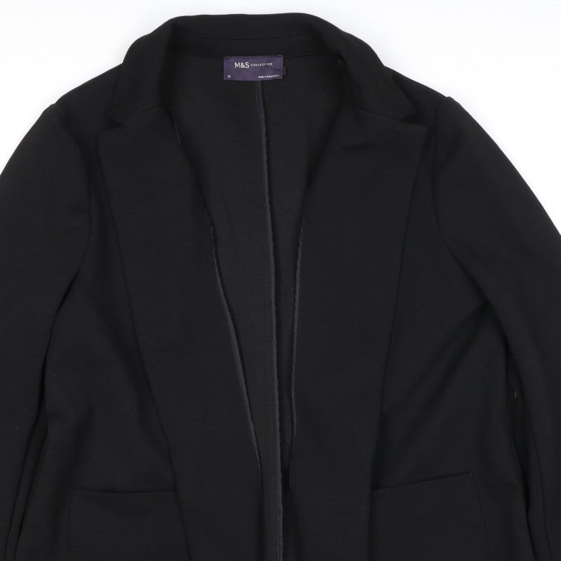 Marks and Spencer Women Black UK 16 Tuxedo Blazer Shawl Lapel