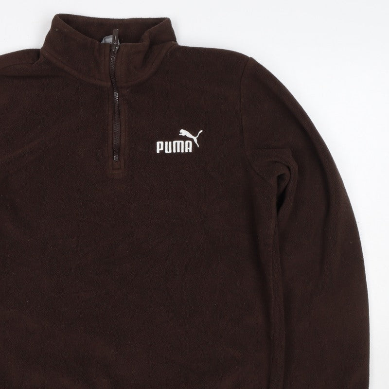 Puma Women’s Brown UK 16 1/4 Zip Fleece Sweatshirt Logo