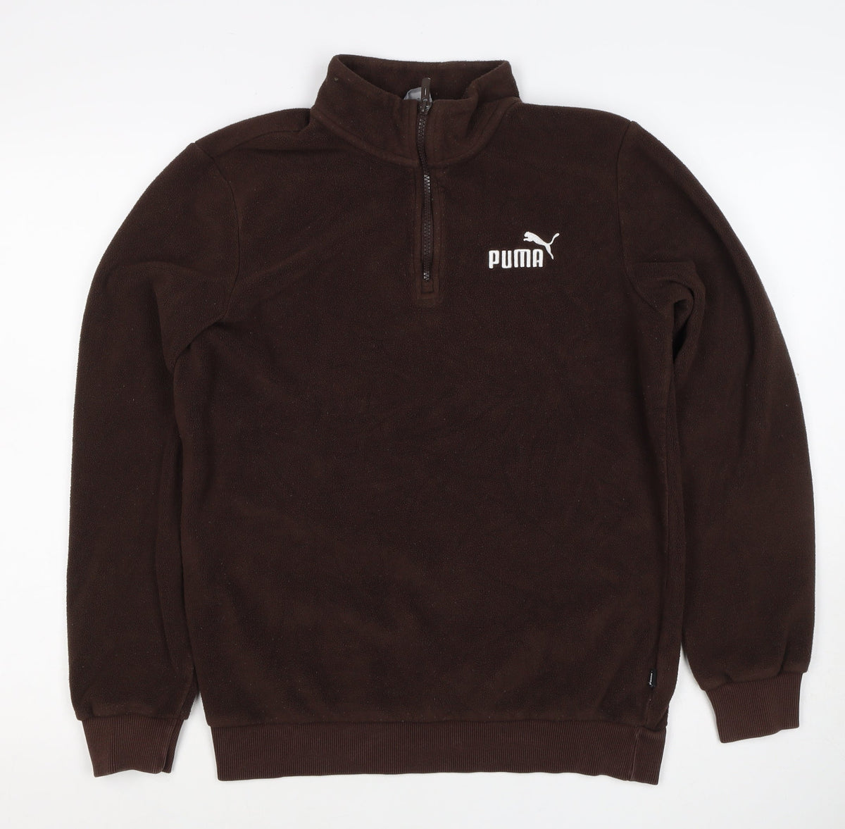 Puma Women’s Brown UK 16 1/4 Zip Fleece Sweatshirt Logo