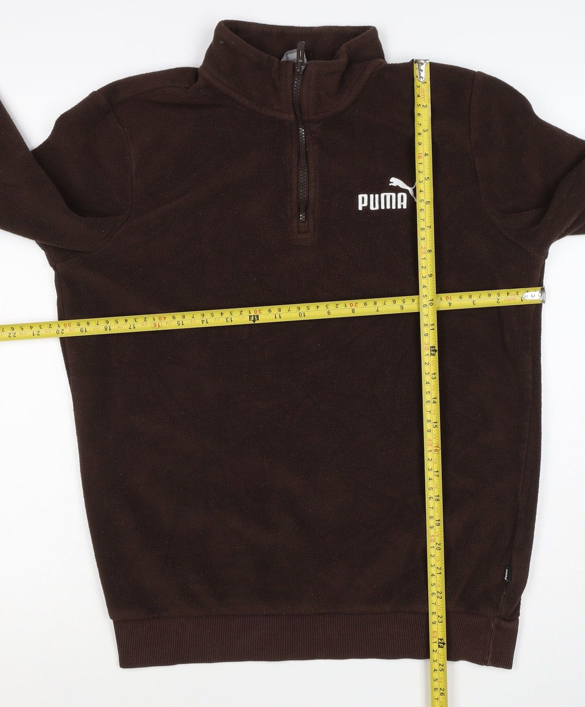 Puma Women’s Brown UK 16 1/4 Zip Fleece Sweatshirt Logo