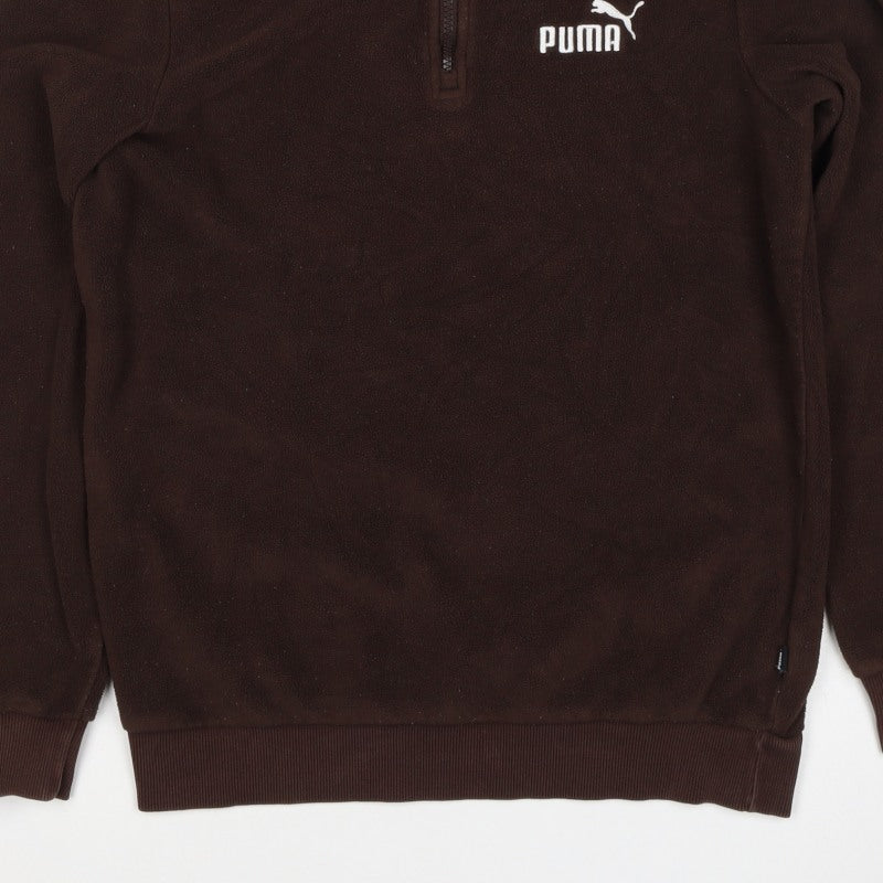 Puma Women’s Brown UK 16 1/4 Zip Fleece Sweatshirt Logo