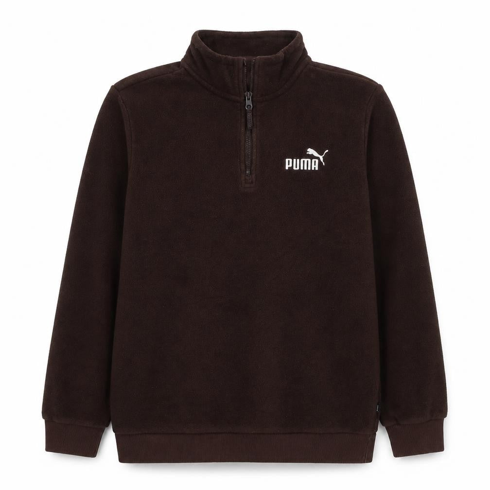 Puma Women’s Brown UK 16 1/4 Zip Fleece Sweatshirt Logo