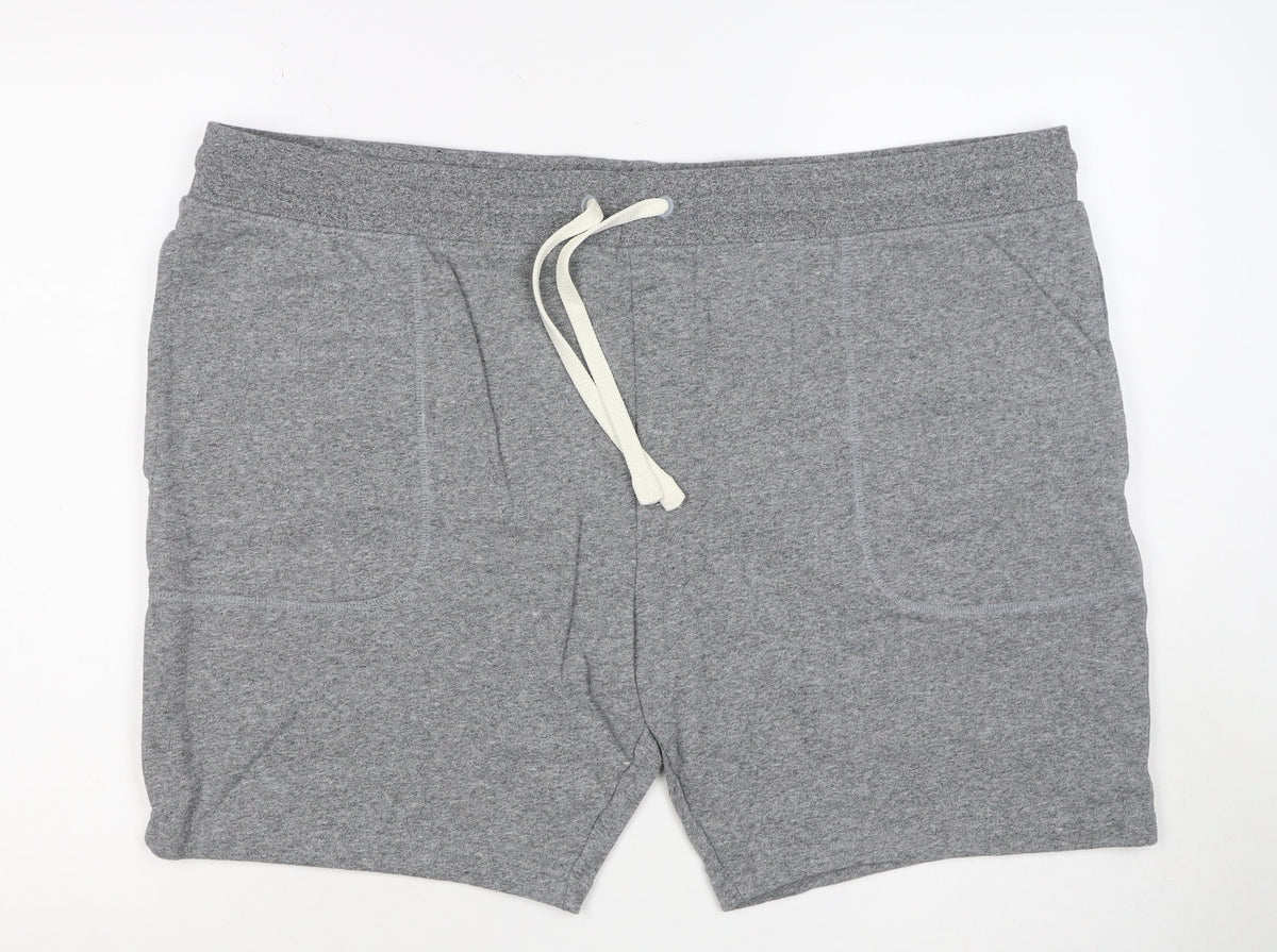 Marks & Spencer Men Grey 3XL Cotton Drawstring Sweat Shorts