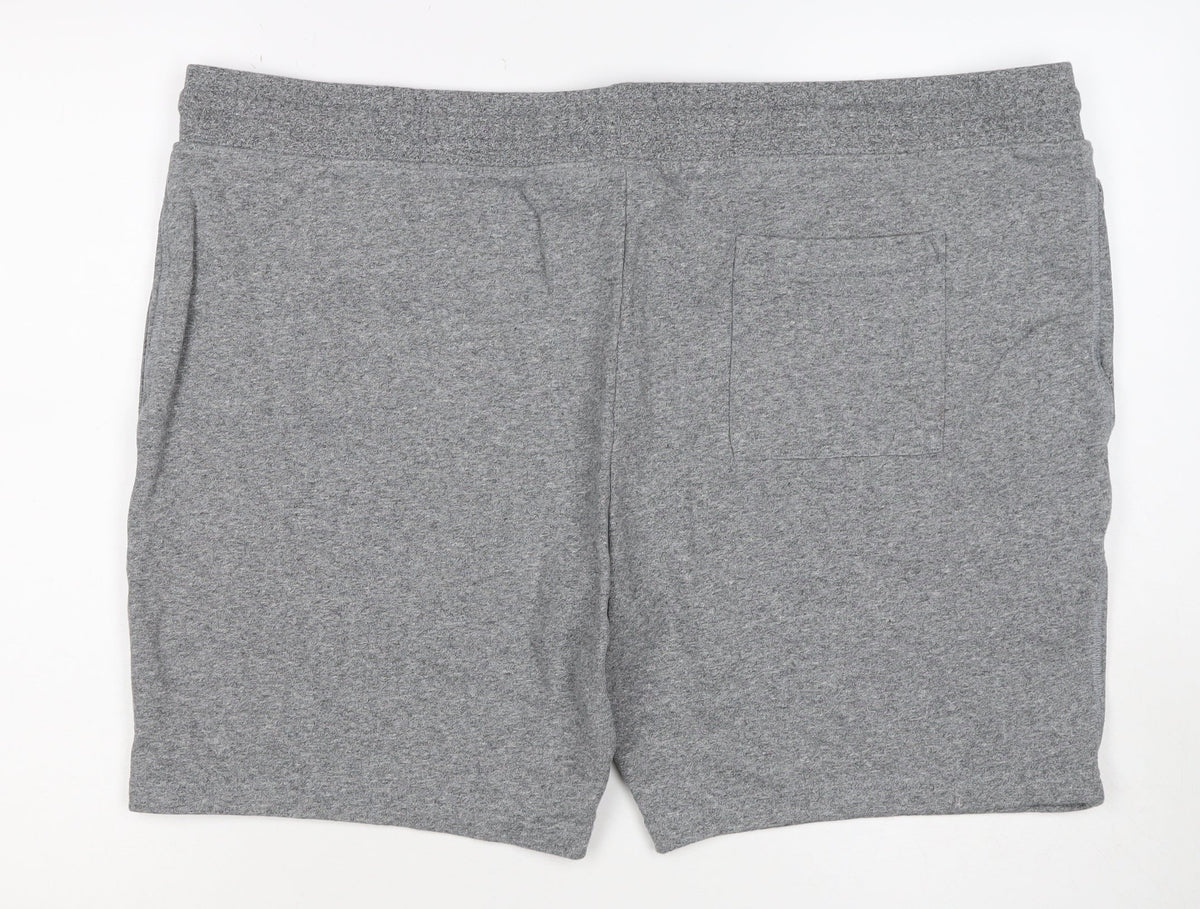 Marks & Spencer Men Grey 3XL Cotton Drawstring Sweat Shorts