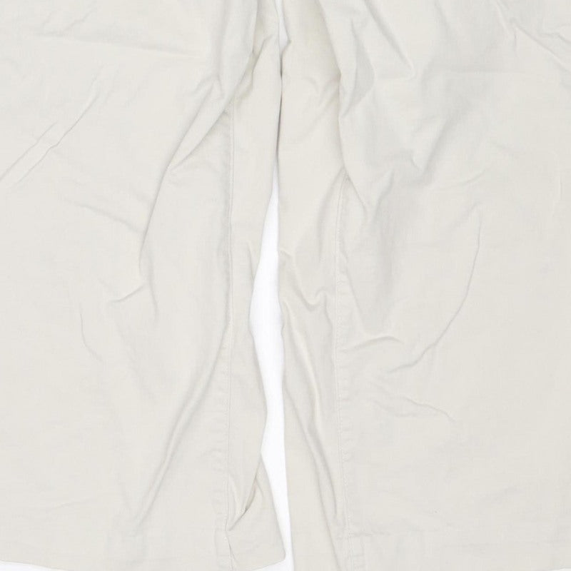 Lands' End Women White Cargo Trousers UK 16 Cotton Stretch Pockets