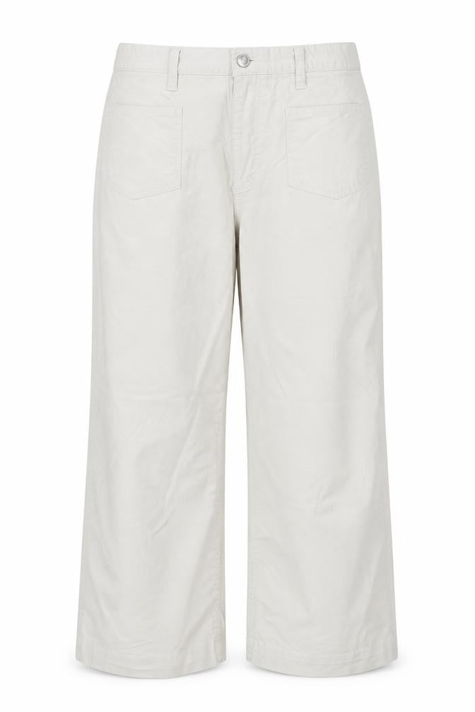Lands' End Women White Cargo Trousers UK 16 Cotton Stretch Pockets