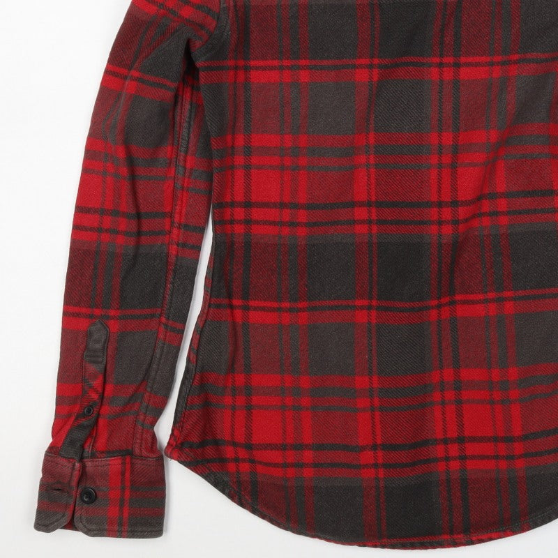 Superdry Men’s Red Plaid Hooded Button Jacket Size S