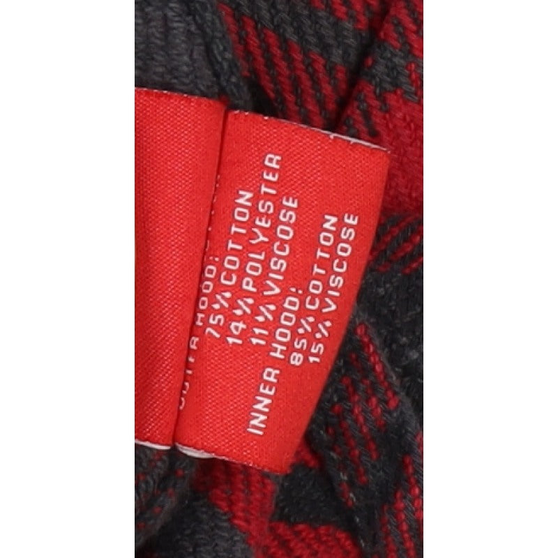 Superdry Men’s Red Plaid Hooded Button Jacket Size S
