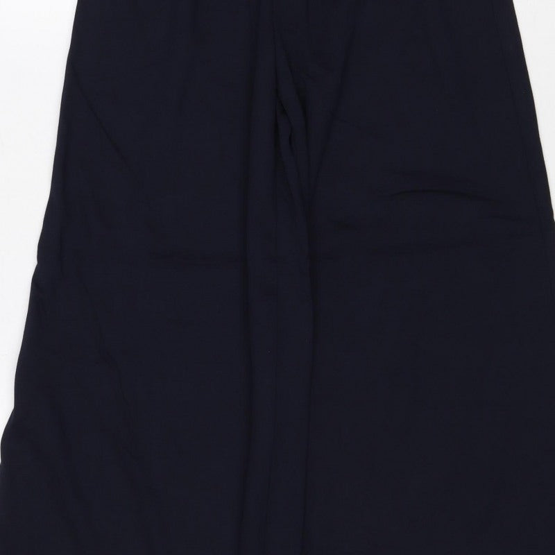 Marks & Spencer Women Blue Size 6 Short Wide Leg Stretch Trousers