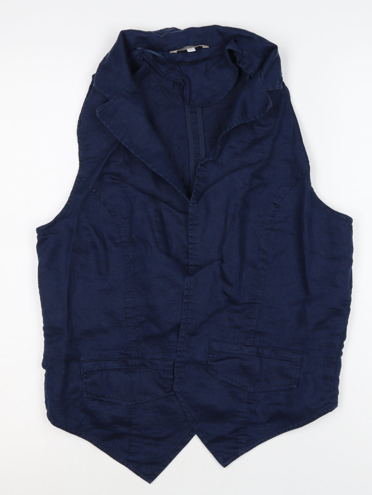 Marks and Spencer Women’s Blue Linen Blend Waistcoat Size 14