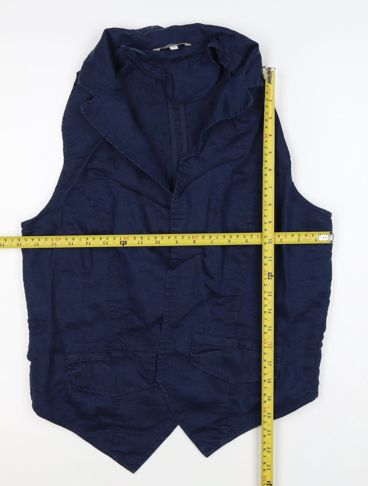 Marks and Spencer Women’s Blue Linen Blend Waistcoat Size 14