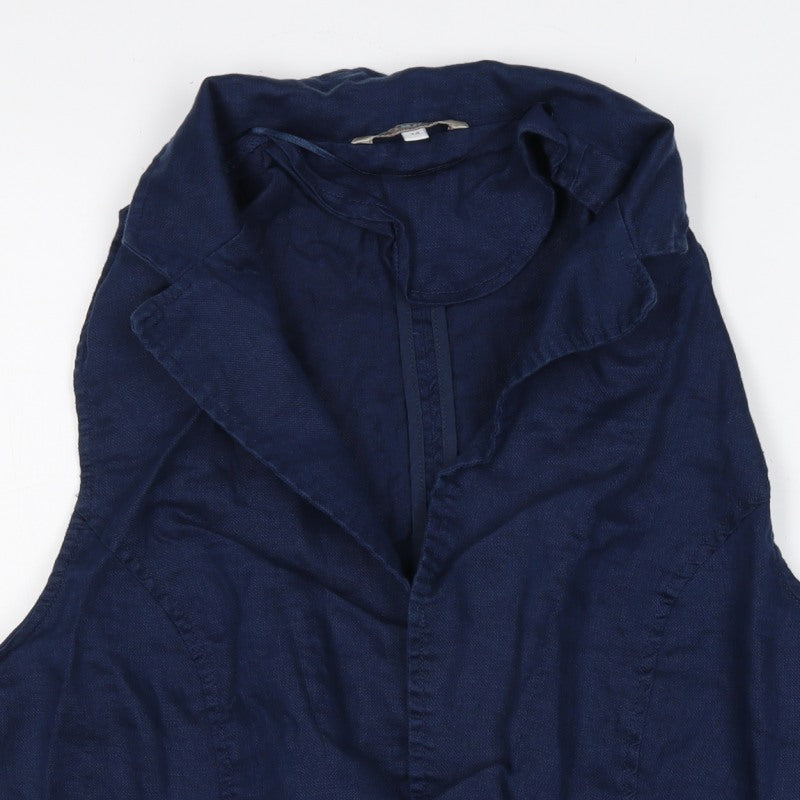 Marks and Spencer Women’s Blue Linen Blend Waistcoat Size 14