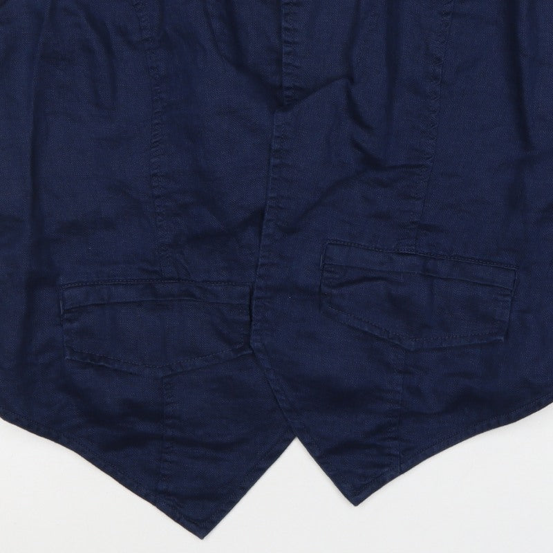 Marks and Spencer Women’s Blue Linen Blend Waistcoat Size 14