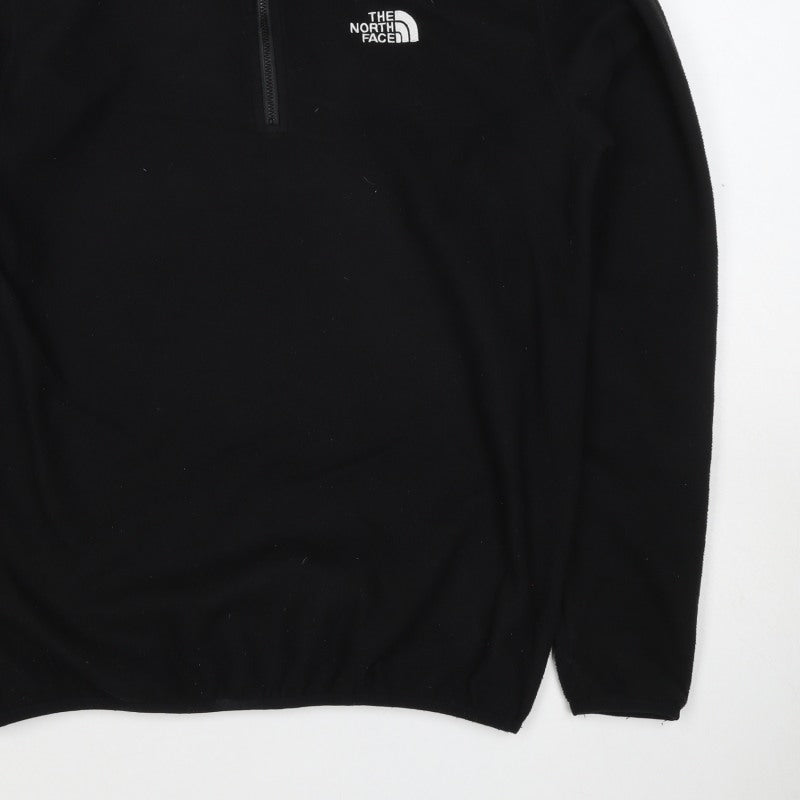 The North Face Men’s Black S 1/4 Zip Fleece Sweatshirt Logo