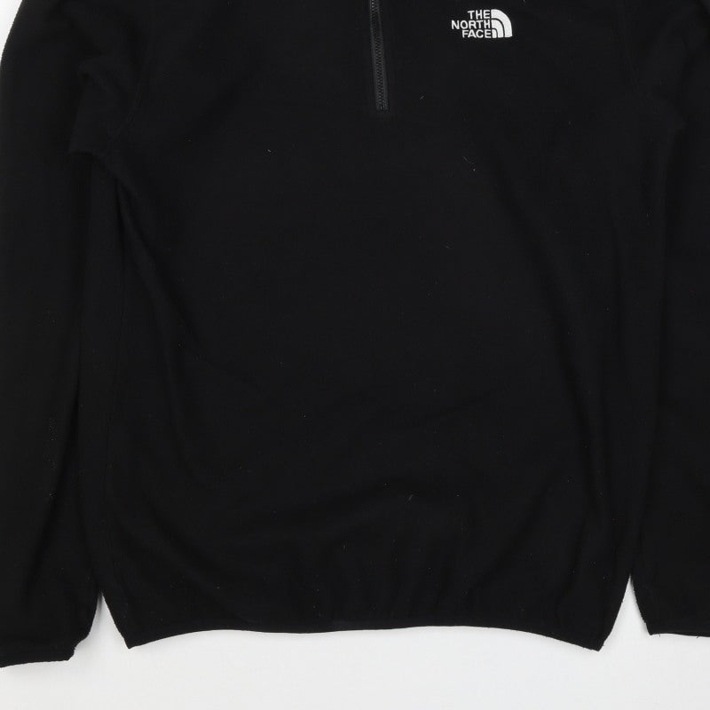 The North Face Men’s Black S 1/4 Zip Fleece Sweatshirt Logo