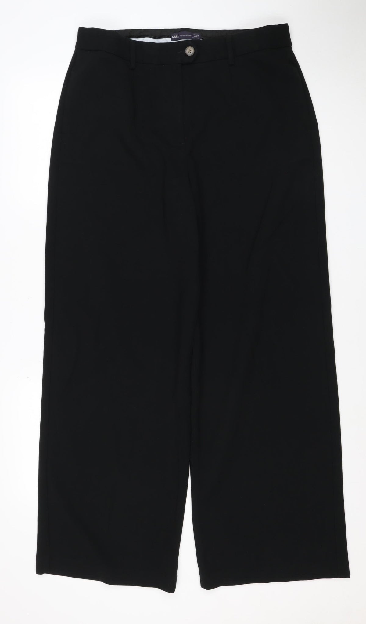 Marks & Spencer Women’s Black UK 16 Long Straight Tailored Trousers