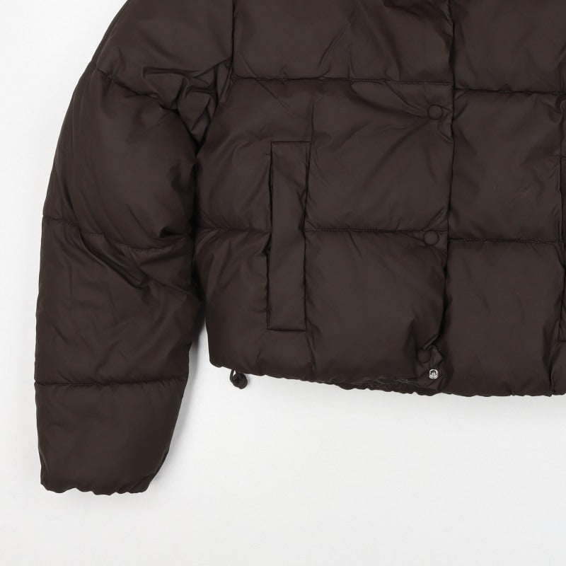 Zara Women’s Brown XS Cropped Puffer Jacket Quilted Zip