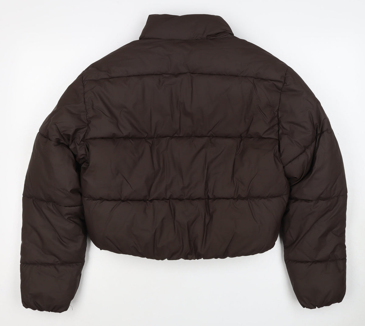 Zara Women’s Brown XS Cropped Puffer Jacket Quilted Zip